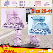 Pattini a rotelle in linea Ragazzi Ragazze Lampeggianti 4 ruote Scarpe da skate per donna Uomo Adulto Scarpe da ginnastica da pattinaggio all'aperto Taglia regolabile 26-41