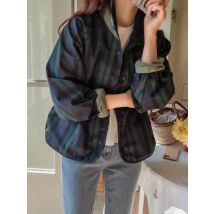 Double Sided Versatile Short Jacket For Women 2024 Spring And Autumn New Korean Casual Plaid Jacket Workwear Top