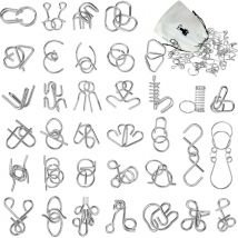 Set di puzzle in filo metallico, cervello Teaser IQ Test Disentanglemen Iron Link Sblocco Gioco di interblocco Anello cinese Trucco magico Giocattolo