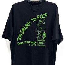 VINTAGE 90s DEAD KENNEDYS TOO DRUNK ALTERNATIVE TENTACLES PUNK ROCK T-SHIRT