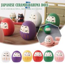 Artigianato per bambole Daruma in ceramica giapponese Fascino fortunato Ornamento della fortuna Paesaggio Decorazioni per la casa Accessori in miniatura Regali