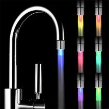 3-farbige temperaturempfindliche Wasserhahnleuchte, LED-Lichtwechsel, Wasserhahn-Temperatursensor mit Konverter für Küchenspüle