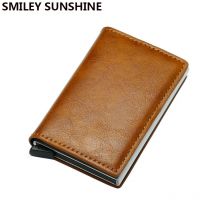 Porta carte di credito da uomo in alluminio Rfid Borsa da uomo in fibra di carbonio da uomo d'affari sottile sottile portafoglio intelligente porta carte di credito porta note