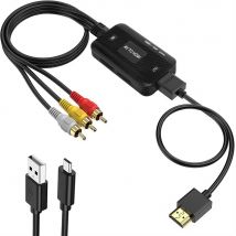 Cable adaptador de vídeo RCA 1080P, convertidor RCA a HDMI, Cable de enlace HD, convertidor HDMI, adaptador AV a HDMI