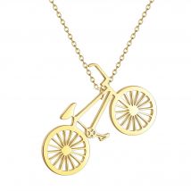 Kinitial Stainless Steel Bicycle Pendant Necklace Bike Necklace Bicycle Gift Cyclist Pendant Cycling Jewelry Sports Lover Gift