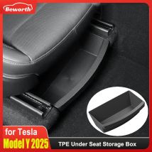 For Tesla New Model Y Juniper Launch 2025 2026 Under Seat Storage Box Case Car Seat Organizer Underseat Drawer Tray Accessories