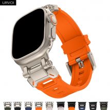 URVOI-Band für Apple Watch Ultra 2, Serie 10, 9, 8, 7, 6 SE 5, langlebiges Pro-Rüstungs-TPU-Armband für iWatch, Metall-Edelstahl-Anschluss