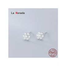La Monada 925 Sterling Silver Earrings Stud Minimalist Beautiful Snowflake Stud Earrings For Women Silver 925 Fine In Jewelry