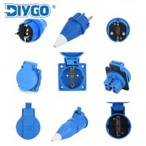 DIY GO IP44 16A Industriesteckdose EU-Spezifikation Elektrodraht Kabelstecker 220V-240V für Klimaanlage 2 Pin