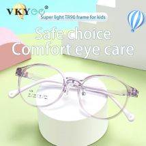 VICKY Ultraleichte Kinder-TR-Brille mit rundem Rahmen, weichem Silikon, Myopie-Brille, Anti-Blaulicht, anpassbares Rezept