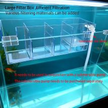 Hang-On Aquarium Filter Box Quiet Water Circulation System Dry-Wet Separation Filter Box for Small medium Fish Tank Turtle Tank