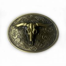 WesBuck Brand Flower Bull Metal Vintage Belt Buckle Handmade Homemade Accessories Waistband DIY Western Cowboy Rock Style