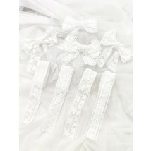 1 Meter Lace Floral Embroidery Ribbons White Border Embroidery Patterns DIY Craft Lace Fabric Accessories