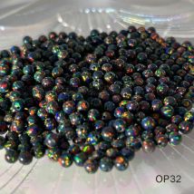 Schwarz mix farben ball großhandel versand kostenfrei 2mm-8mm synthetischer feuer opal op32 schwarze perlen