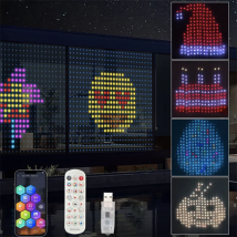 400LEDs Smart Curtain Lights Bluetooth App LED String RGB Fairy Lights DIY Music Change Display for Window Bedroom Decoration