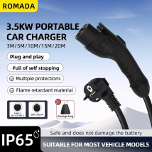 3,5 kW 16 A tragbares EV-Ladegerät mit GB/T20234-Anschluss, EU-Stecker, 3 m–20 m Kabellänge, Optionen, Wallbox-Adapter für Elektrofahrzeuge