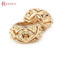 6PCS 18K Gold Farbe Messing Große loch Spacer Perlen Armband Perlen Diy Schmuck Machen Liefert Armband Zubehör für frauen