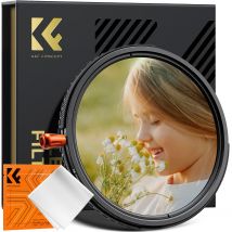 K&F Concept Nano-X 3 in 1 ND2-32 (1-5 arresto) e polarizzazione circolare CPL e filtro nebbia nero 1/4 per obiettivo fotocamera 49-82 mm 67 72 77