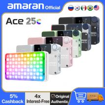 Amaran Ace 25c Pocket RGBWW Luce LED Mini luce video a colori 2300K-10000K Batteria 4500mAh con ricarica rapida PD per TikTok