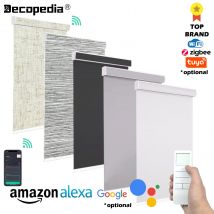 Decopedia Tende a rullo per finestre Tende per finestre intelligenti senza fili motorizzate Tenda oscurante per giorno e notte per soggiorno