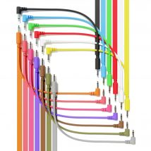 ExcelValley - 13-Pack Hybrid Mono Modular Patch Cables TS 3.5mm 1/8" Eurorack Synth Synthesizer