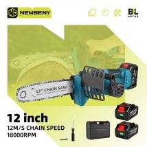 NEWBENY 12 Pollici Brushless Motosega Elettrica Cordless Efficiente Taglio del Legno Giardino Log Sega Strumenti Per Makita 18V Batteria Spille