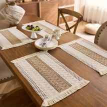 4 Stück Tischsets im böhmischen Stil, Tischläufer mit Quasten, leichte Luxus-Tischdecke, nordischer Stil, Tischdekoration, Matte, Couchtisch, M
