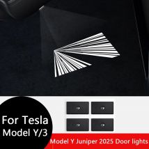 Für Tesla Model Y Juniper 2025 Türlichter, Modell 3, Projektor, Pfützenlichter, ultrahelles Willkommensschrittlicht, verblasst nie, Modell S X