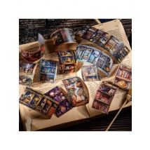 JIANWU 40mm*200cm Magic Bookcase Series Vintage Plant Book Landscape Material Collage PET Tape Creative DIY Journal Stationery