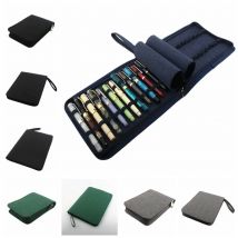 Pen Container Bag Large Capacity Fountain Pencil Case Zipper Dustproof 10 /24/48 Slots 4 Colors Writing Holder Supplies