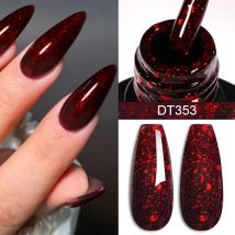 7 ml Kristall Rot Nagel Gel Polnisch Glitter Hybrid Semi Permanent Nail art Gel Polnisch Für Nägel Salon Maniküre DIY tränken Weg Lack