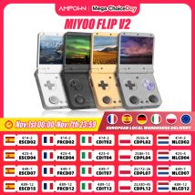 MIYOO FLIP V2 Giocatori di giochi portatili Schermo IPS da 3,5 '' Sistema Linux Onion OS Console per videogiochi Custodia gratuita Regalo per giocatori Giochi retrò