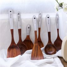 Massivholz Kochen Werkzeug Set Umweltfreundliche Teak Spachtel Reis Scoop Umweltschutz Geschirr Haushalt Küche Liefert