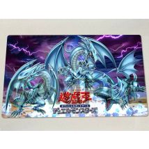 YuGiOh Blue-Eyes White Dragon Spielmatte TCG CCG Matte Sammelkartenspielmatte Gummi Gaming Spielmatte Anime Mauspad Gratis Tasche 60x35cm