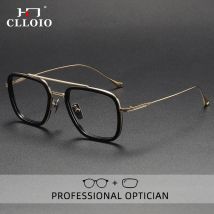 CLLOIO Klassische Iron Man Brille Männer Titan Essigsäure Rahmen Anti Blue Ray Lesebrille Myopie Rezept Optische Brillen