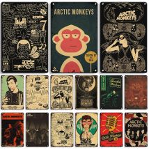 MISES Arctic Monkeys Metal Decorative Plate Music Metal Sign Funny Poster Singer Band Metal Tin Sign Home Man Cave Wall Decor