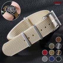 Armeegrünes Nylon-Uhrenarmband, 18 mm, 20 mm, 22 mm, geripptes Nylon-Uhrenarmband, universelles Herren-Armband für Omega-Militär-Sportarmbänder