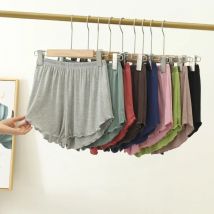 Damen Modal Pyjama Shorts Schlafs horts bequeme solide Home Pyjama Hose mit Rüschen Saum locker lässig dünn einfach zu Hause Kleidung