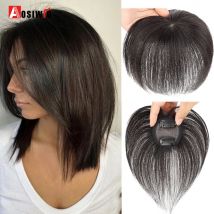 AOSI Synthetische Schwarz Braun Lockiges Haar Top Toupet Haarverlängerungen Ersatz Verschluss Haarteil Perücken Mit Pony Frauen