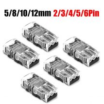 5/8/10/12mm LED Strip Connector 2 3 4 5 6Pin Waterproof LED Terminal Connector For 5050 3528 WS2811 WS2812B RGBW RGBWW LED Strip