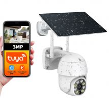 Tuya SmartLife APP 3MP WiFi Batterie Solar Motion Tracking PIR Erkennen Sicherheit Überwachung Farbe Nachtsicht Outdoor PTZ Kamera