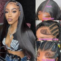 Peluca Frontal de encaje hd 13x6, peluca con cierre de encaje 5x5, peluca con malla Frontal de 32 y 30 pulgadas, pelucas de cabello humano 100 peluca de cabello humano Moxika