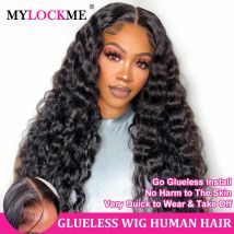 200% Wear Go 6x4 5x5 4X4 Glueless Wigs Human Hair Pre Cut Lace Closure Wig Brazilian Deep Wave 13x4 13x6 Lace Frontal Wig
