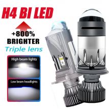 H4 Bi LED Projektor Objektiv Auto Scheinwerfer Lampen CANBUS Auto/Moto Hi/Lo Strahl Turbo Fan Hohe helle Nebel Lampen Plug & Play 6000K 12V