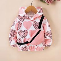 Kinder lässig Kapuzen pullover für Mädchen Kleidung Winter Herbst neue Kindermode Langarm Herz druck Tops Outwear 4-7y