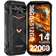 DOOGEE V Max Plus 5G Telefono robusto 6,58" Dimensity 7050 36GB (16+20) 512GB Effetto di illuminazione 22000mAh 200MP AI Camera NFC 5G Telefono