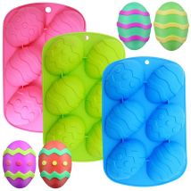 Egg-Shaped Silicone Mold,6Cavity Easter Egg Chocolate Mold,Chocolate Tray Cooking Supplies for Cake,Fudge,Making Cake Decoration