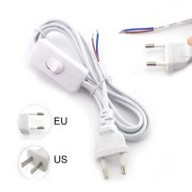 1,8 m AC Netzteil Kabel ein-aus-schalter Zwei-pin Verlängerung Kabel Kabel Typ Adapter Linie Für LED Licht lampe EU UNS Stecker