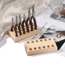 1pc Hardwood Plier Organizer Rack with 6/812 Holes Compact Storage for Jewelry Tools Holder Space Saving Workshop Block