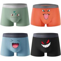 Pokemon Intimo da uomo Bulbasaur Squirtle Gengar Charizard Pikachu Anime Kawaii Grafene 3A Mutande antibatteriche in cotone